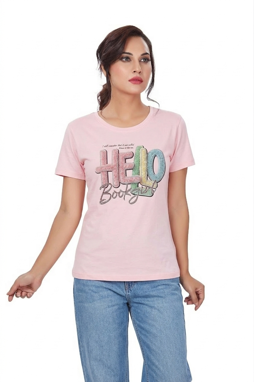 Rhinestone & Pearl “As Sweet As You” Floral Designer T-Shirt