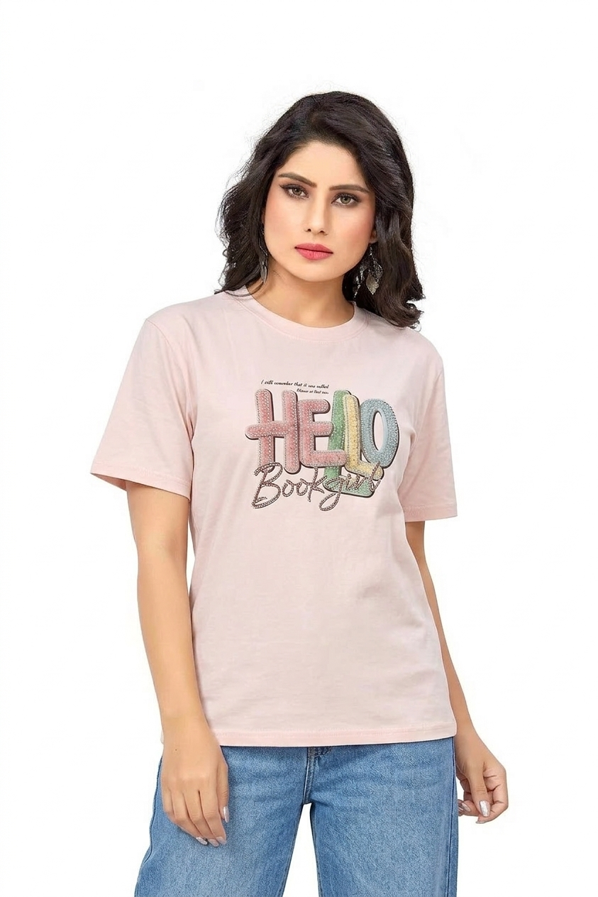 Graphic "Hello" - Casual T-Shirt