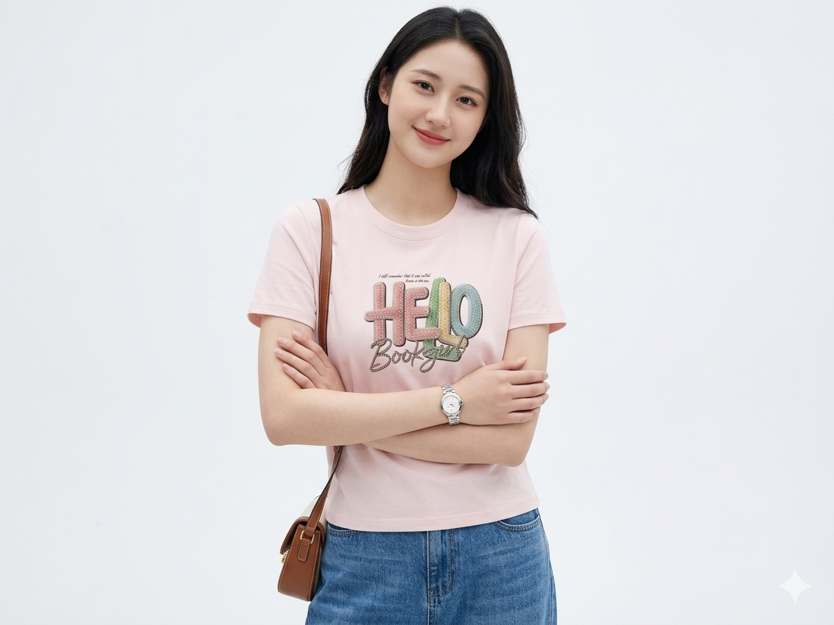 Graphic "Hello" - Casual T-Shirt
