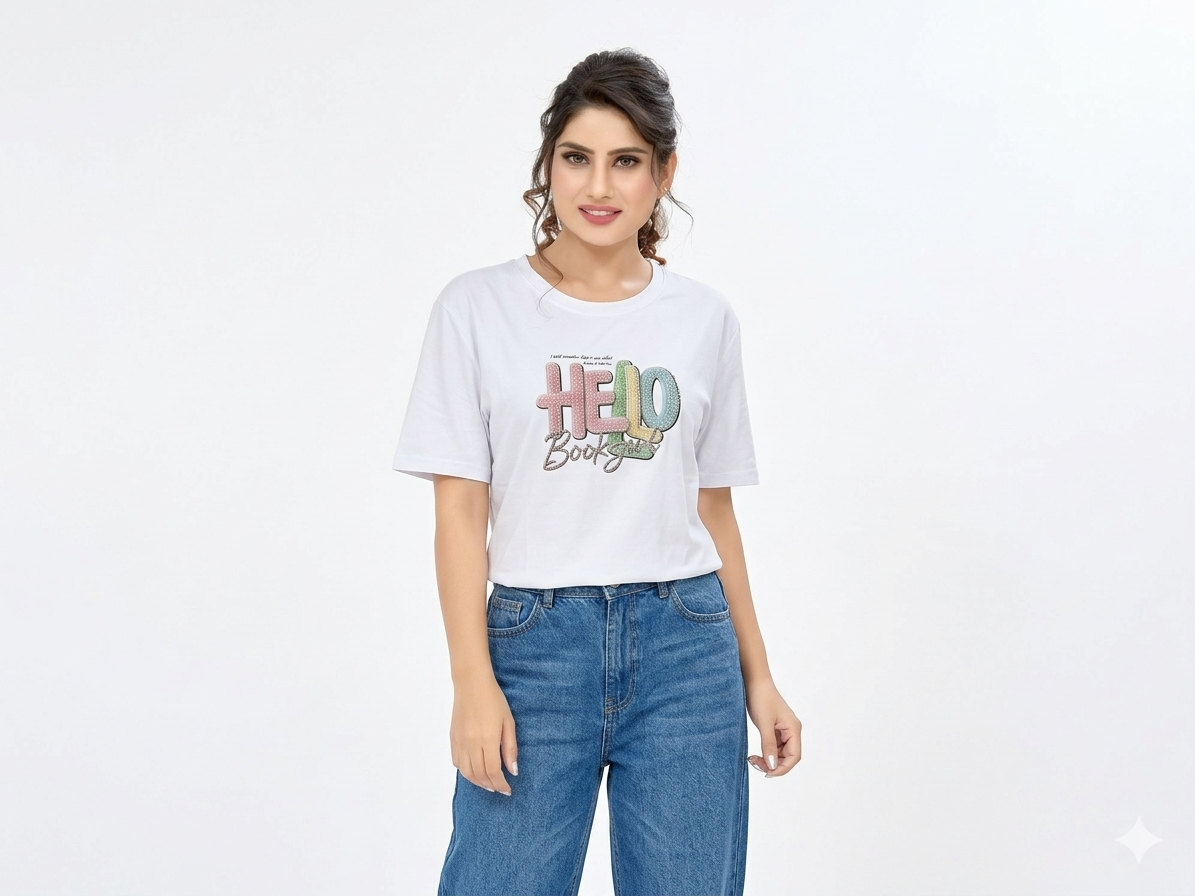 Graphic "Hello" - Casual T-Shirt