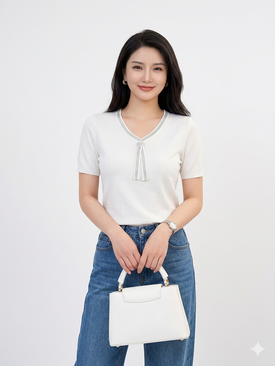 Grace Luxe Top – Timeless Italian Elegance in Pure Egyptian Cotton
