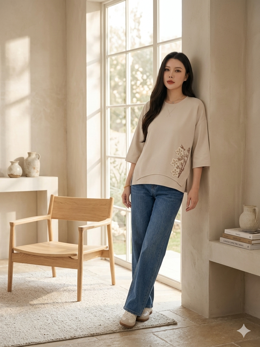 The Romantic Boho Drop-Shoulder Tee