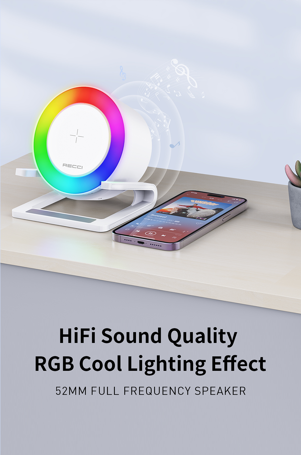 Wireless Charger With Smart Speaker