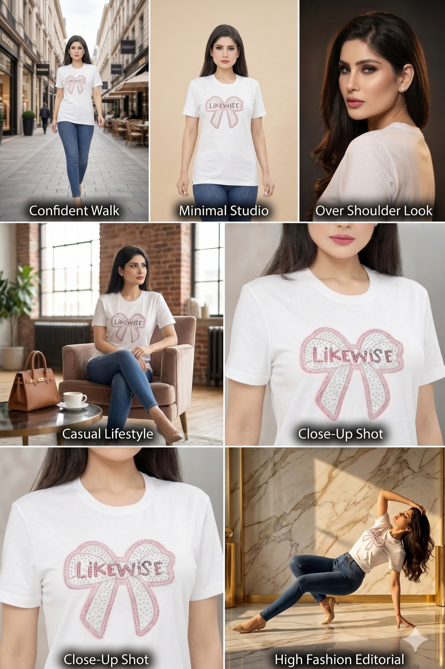 "Likewise" Bow Graphic Tee – Casual T-Shirt