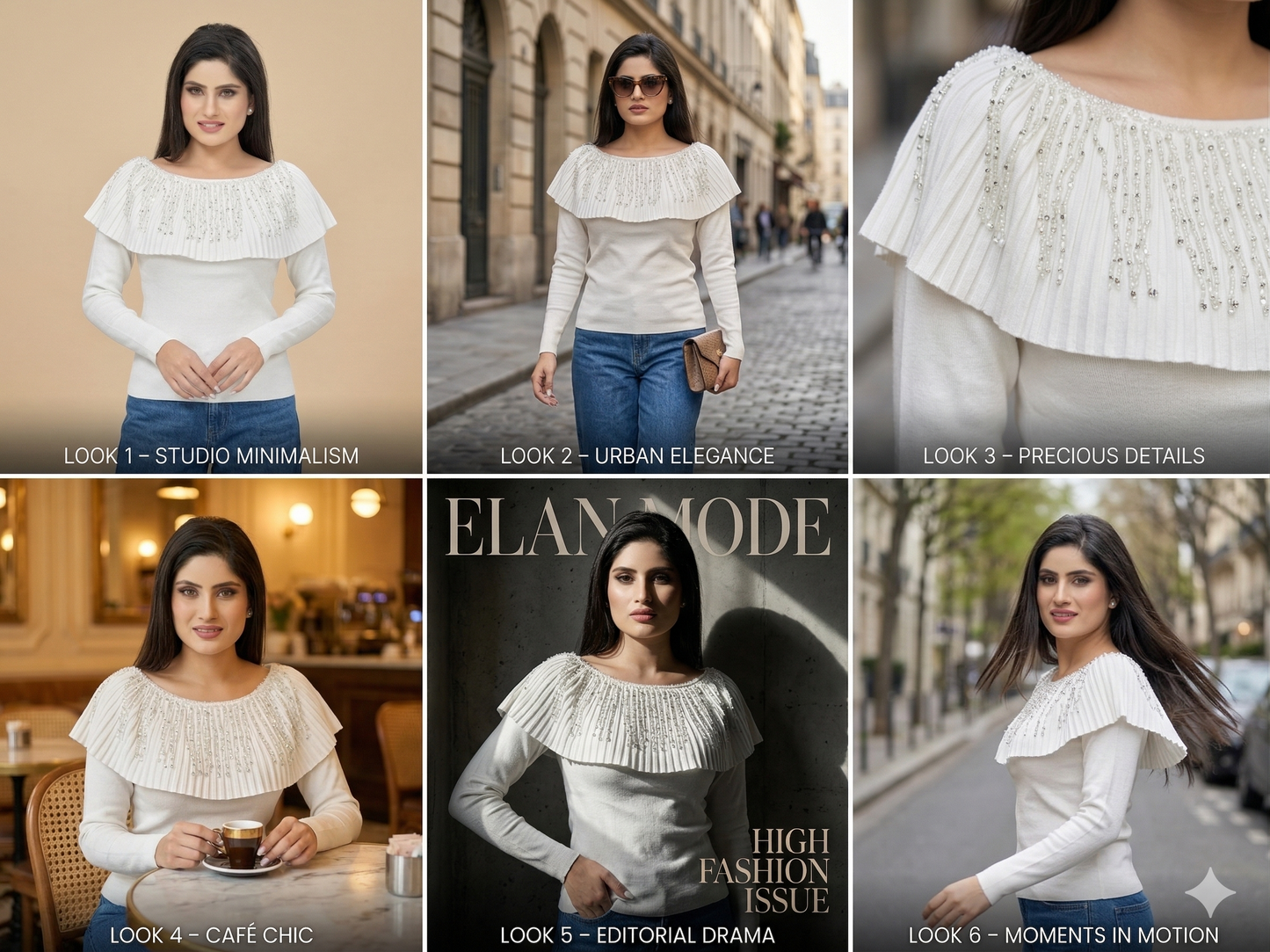 Luxury Rhinestone Embellished Designer Top – Italian Elegance, Japanese Precision