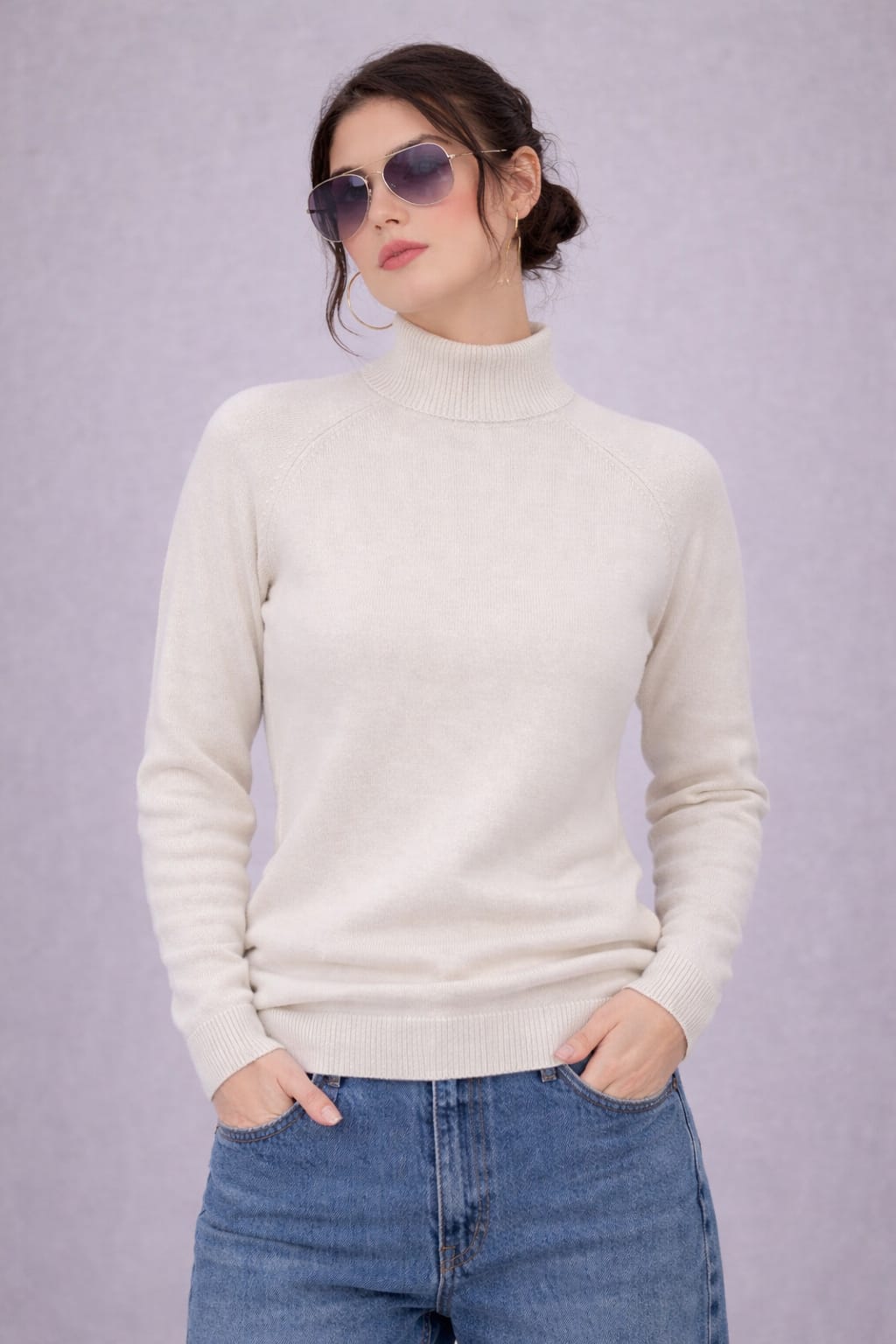 Turtleneck Knit Top