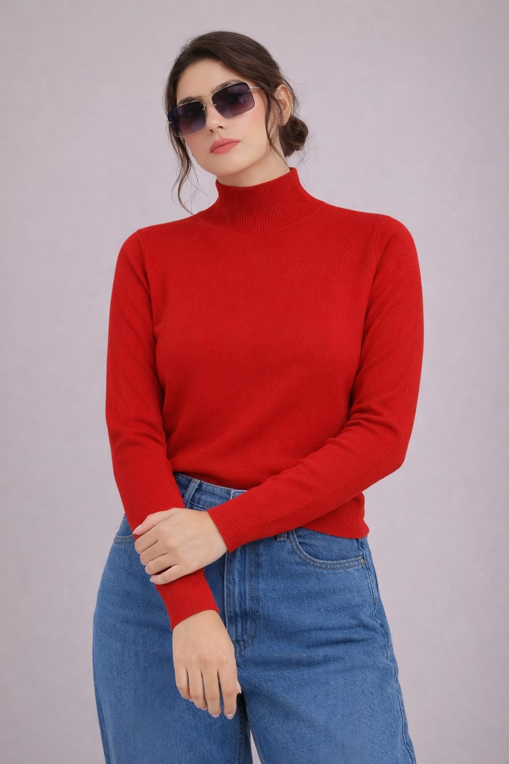 Turtleneck Knit Top