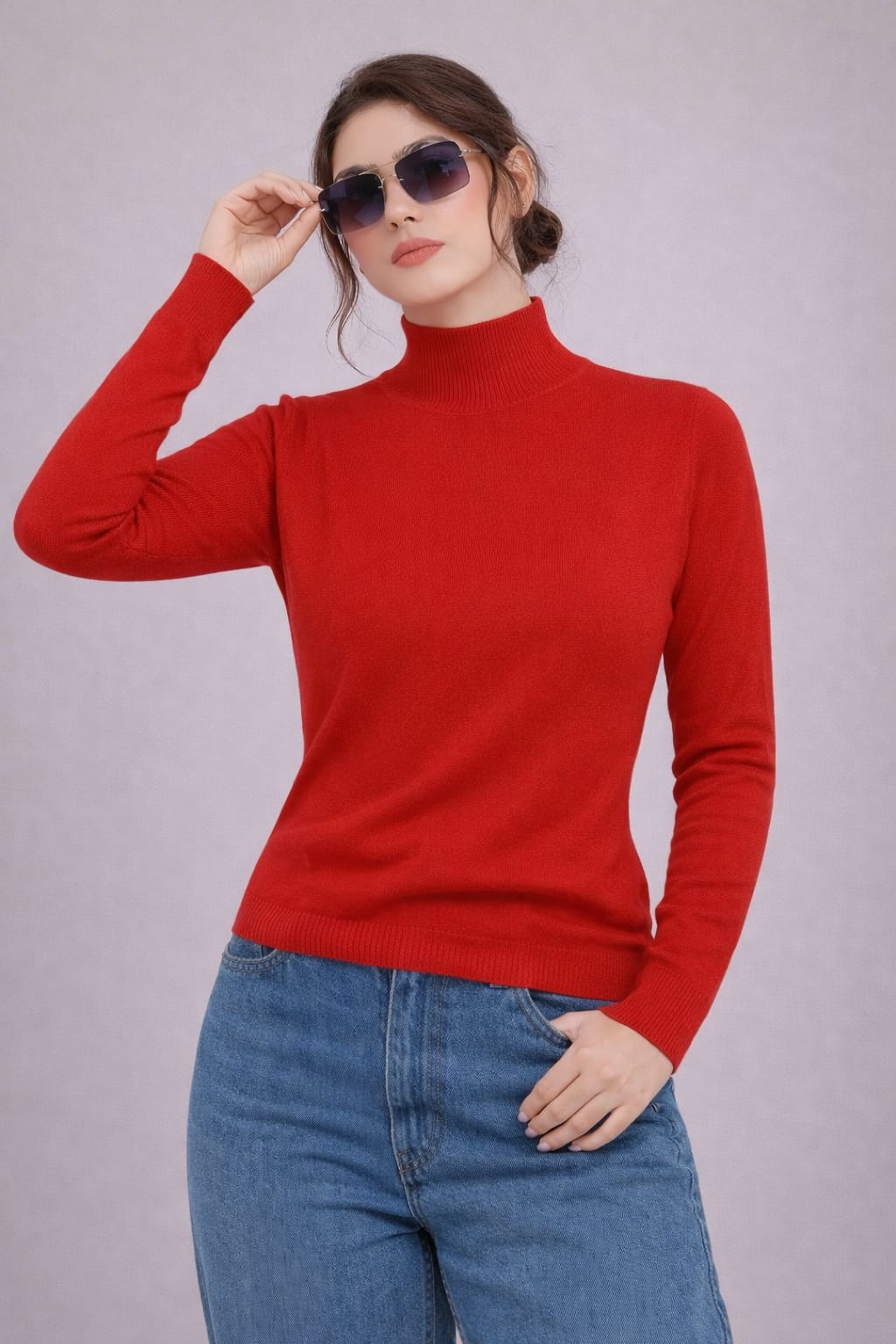 Turtleneck Knit Top
