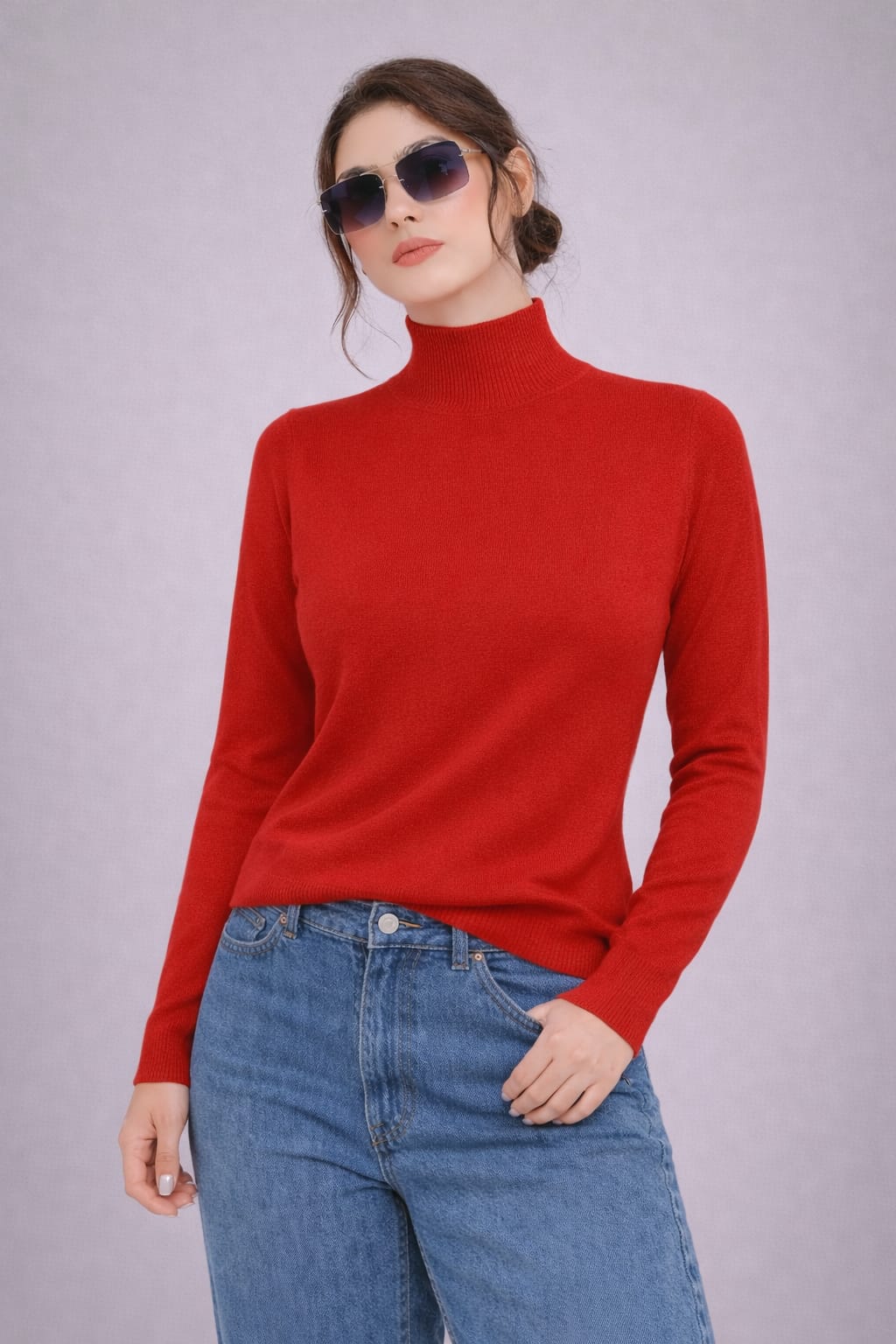 Turtleneck Knit Top