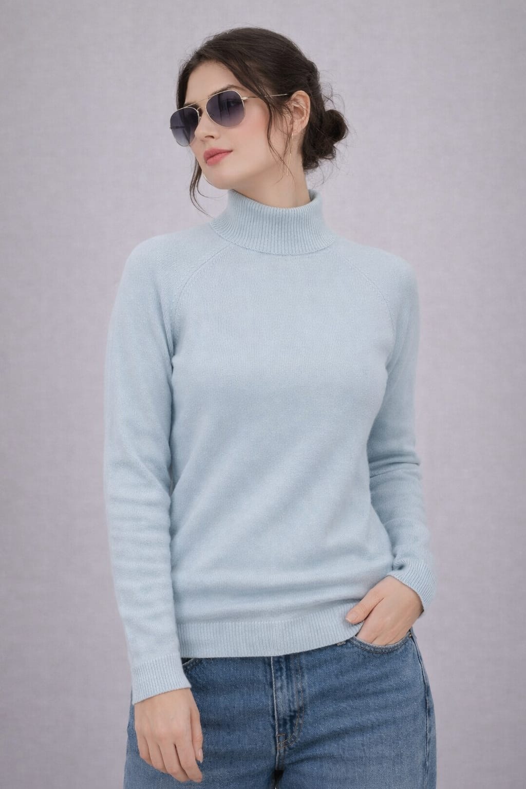Turtleneck Knit Top