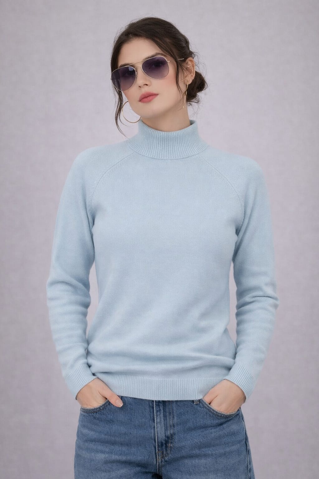 Turtleneck Knit Top