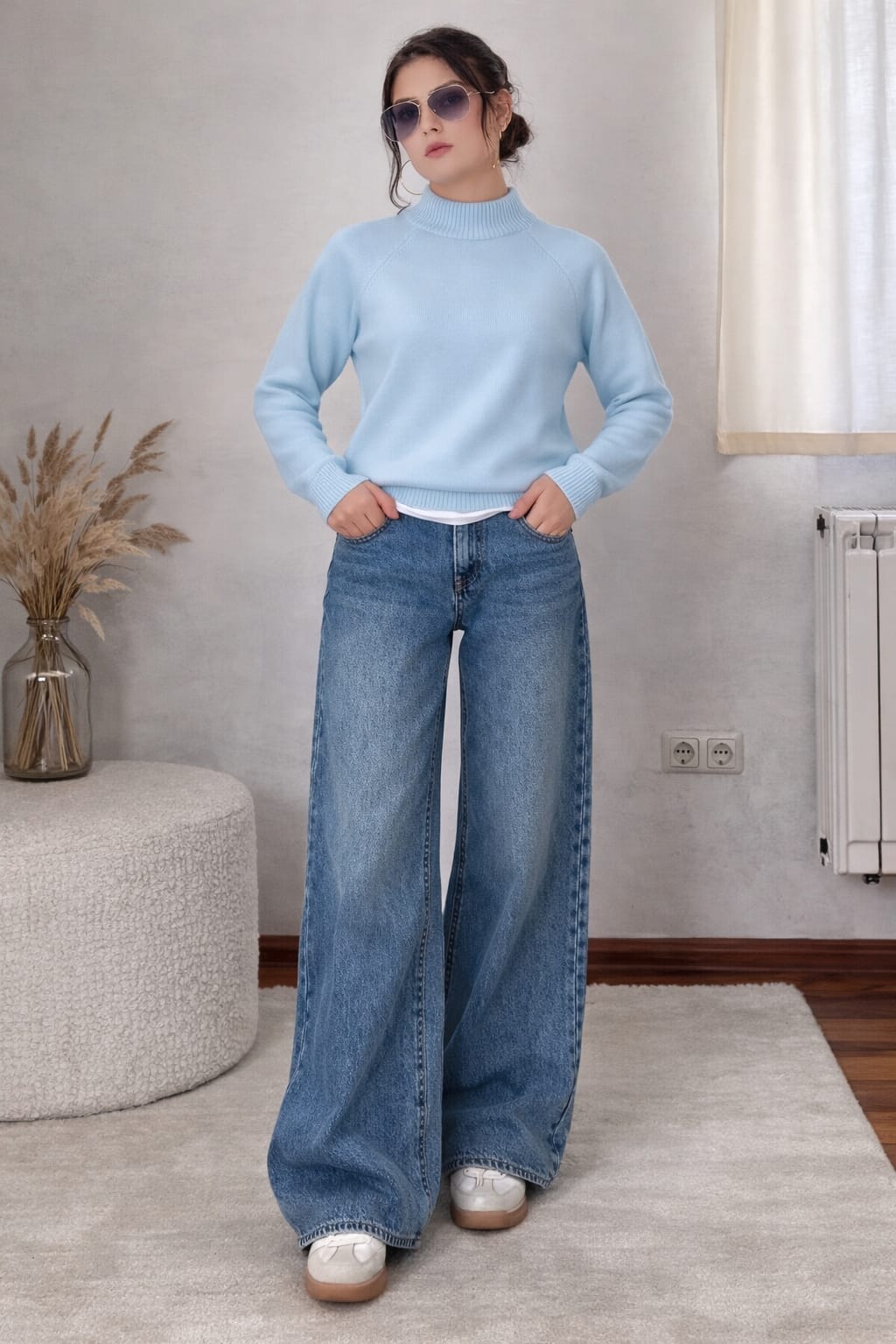 Turtleneck Knit Top