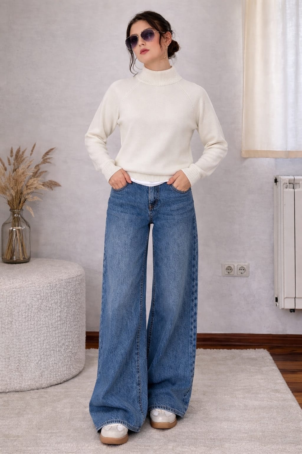 Turtleneck Knit Top