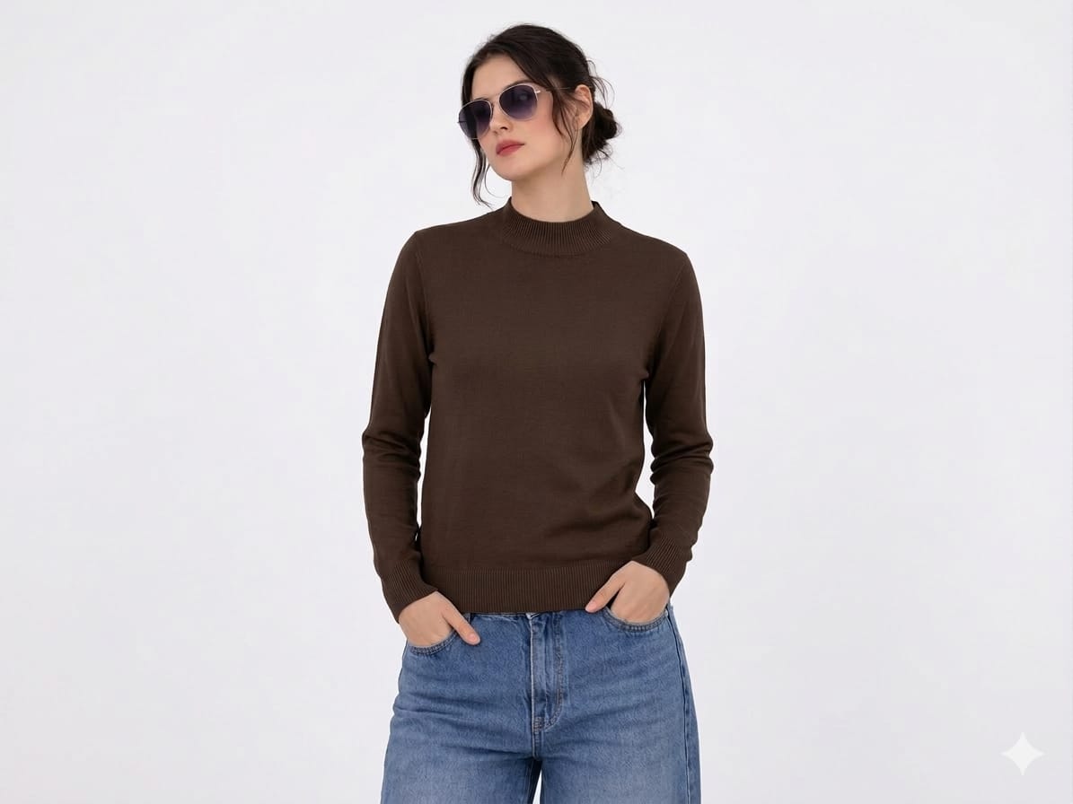 Turtleneck Knit Top