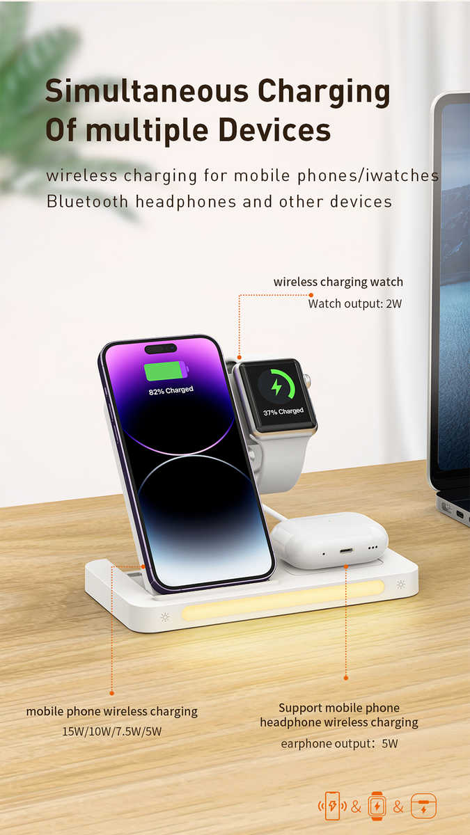 wireless charger 4 IN 1 Folding